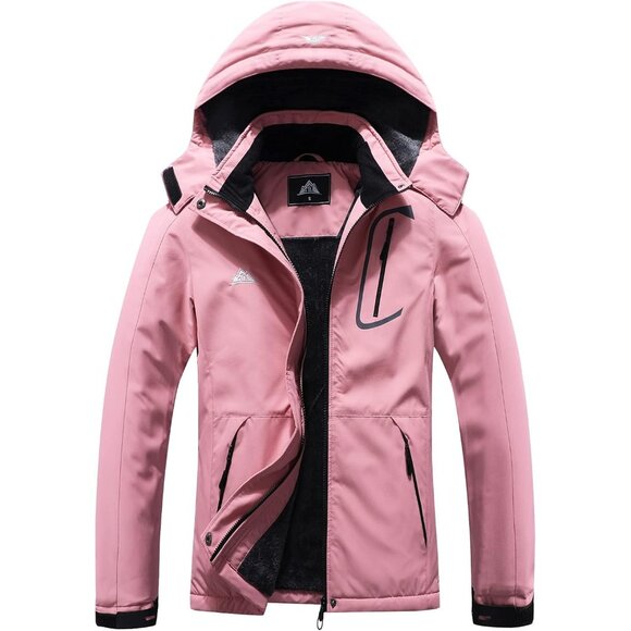 Women's Waterproof Windbreaker Snowboarding Pink Ski Jacket Coat Winter
